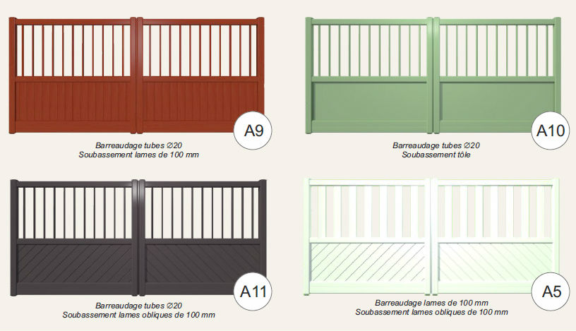 Portails classiques  barreaudage tube